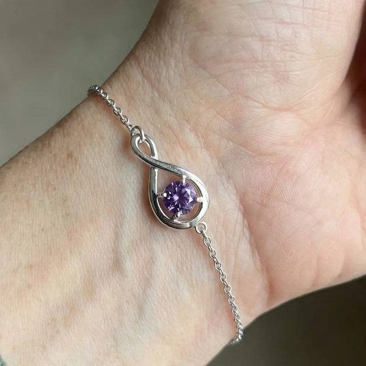 Amethyst Unendlichkeits-Armband | Weissgold