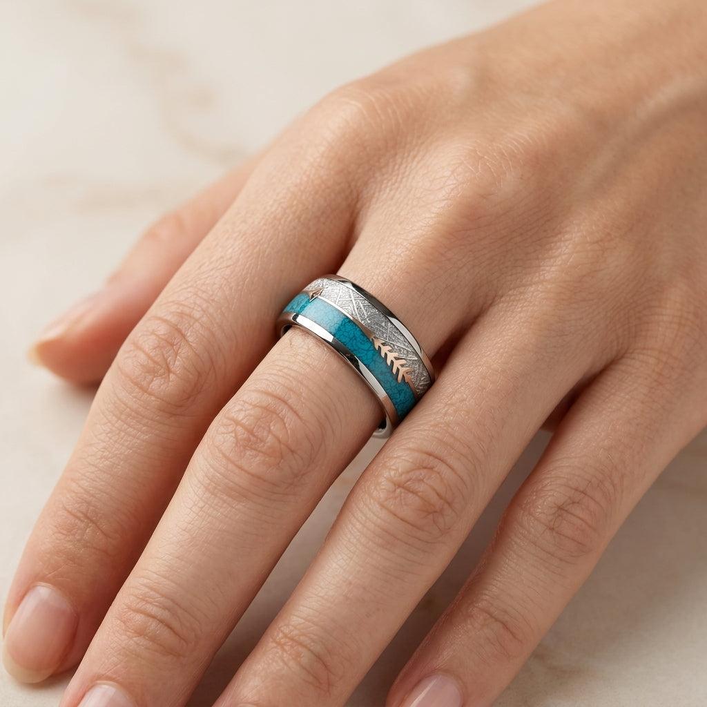 Antiker Emaille-Ring | Weissgold