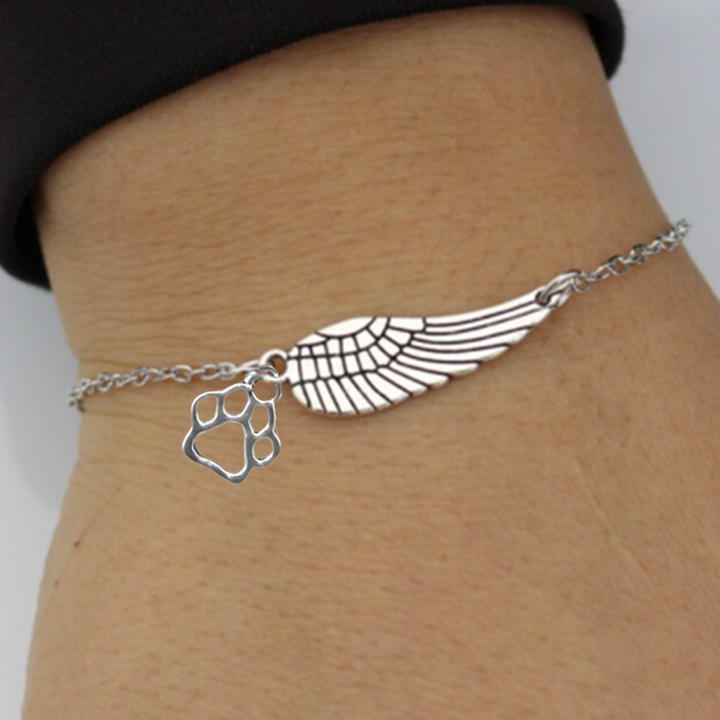 Armband Denkmal aus Weissgold mit Engelshaar und Abdruck, handgemacht