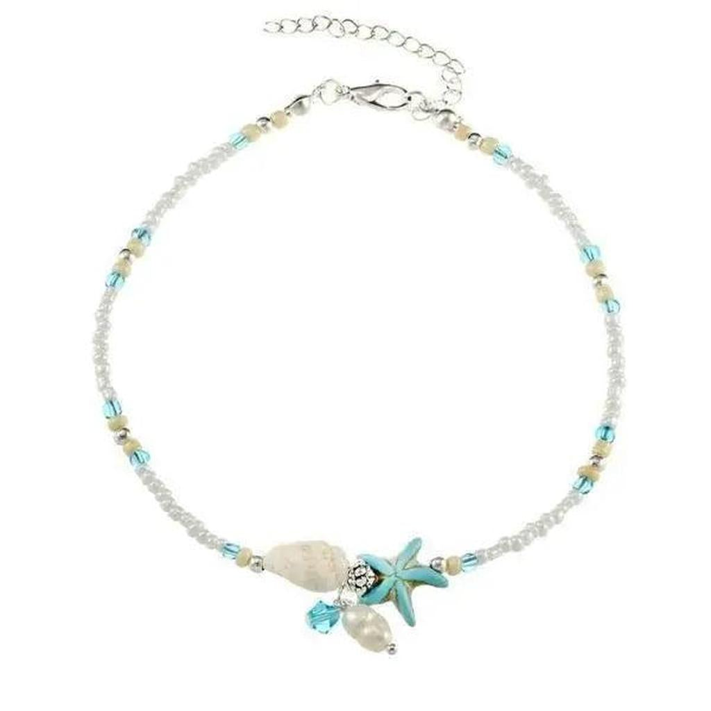 Armband mit Sternen und Muscheln und natürlichen Steinen