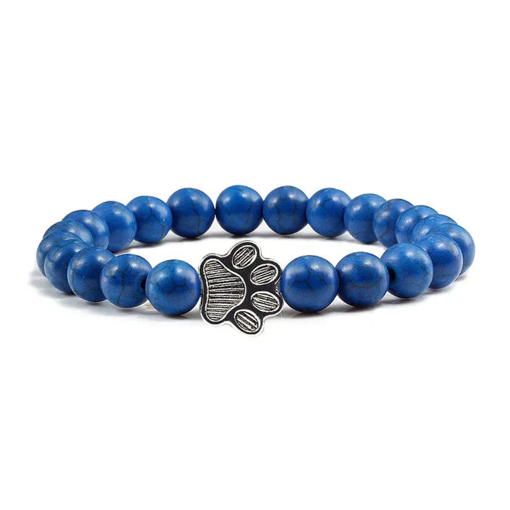 Armband mit pfotenförmigen Perlen aus Naturstein