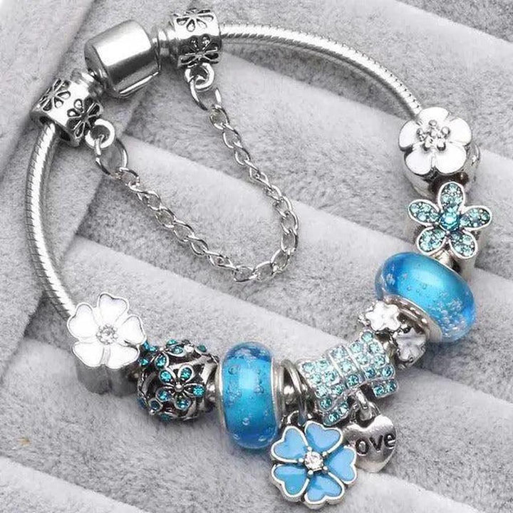 Blaue Retro-Armbänder aus Weissgold