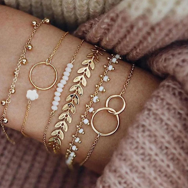 Bohème Armbandset in Goldfarbe