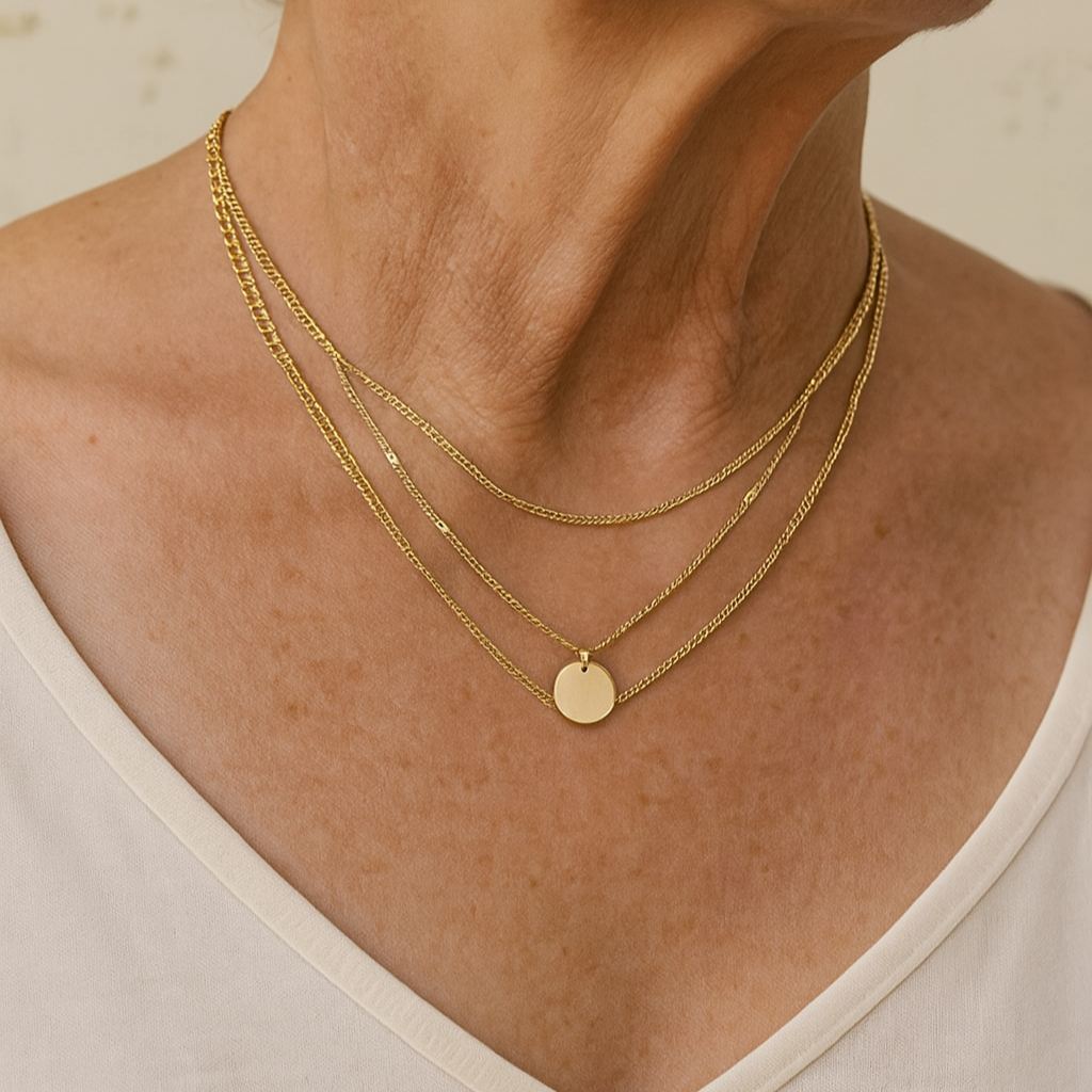 Halskette in Gold und Weissgold