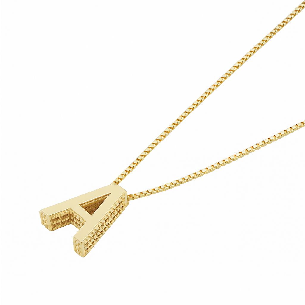 Halskette mit Initiale in Gold