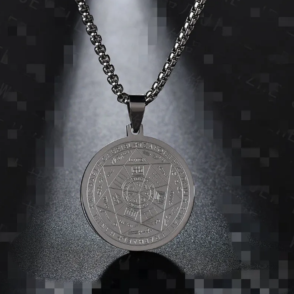 Halskette mit Medaille Triton Engel Sechs Sterne