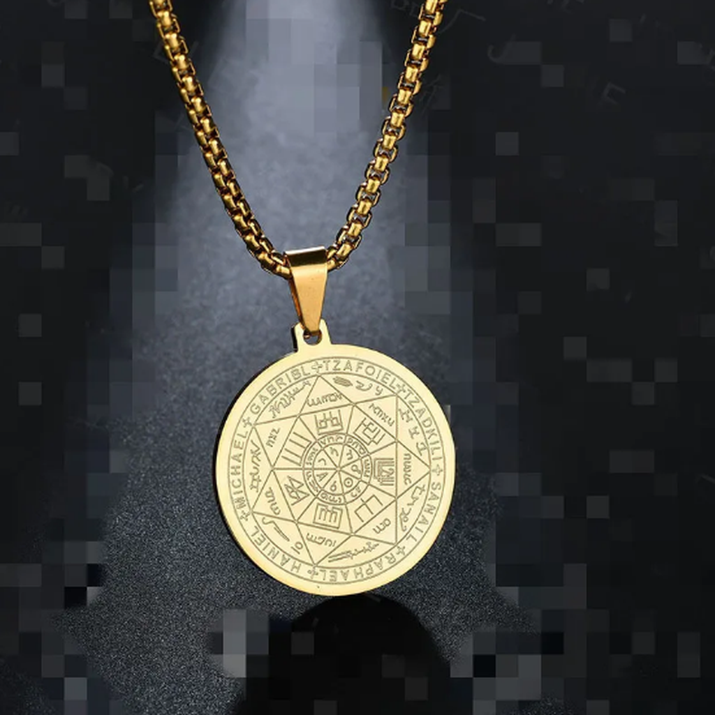 Halskette mit Medaille Triton Engel Sechs Sterne