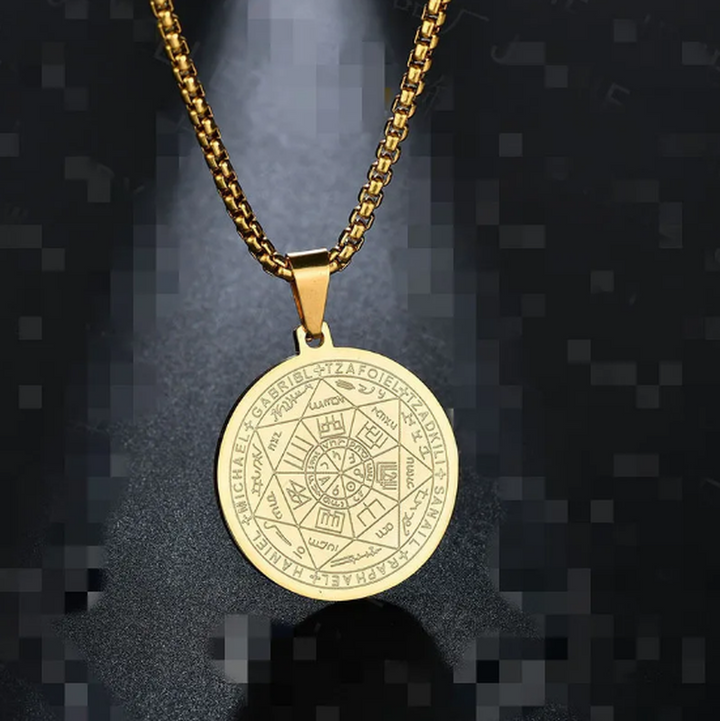 Halskette mit Medaille Triton Engel Sechs Sterne