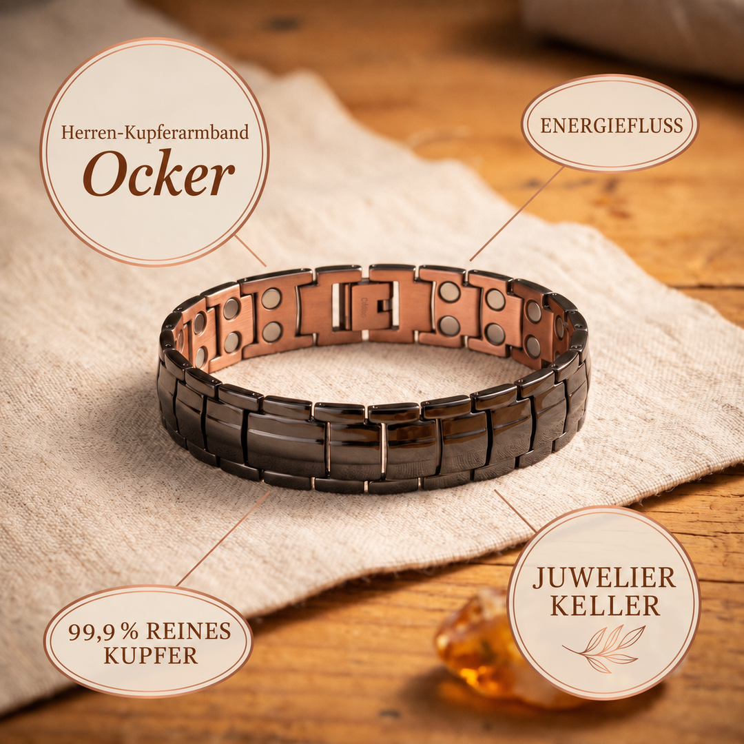 Herren-Kupferarmband Ocker