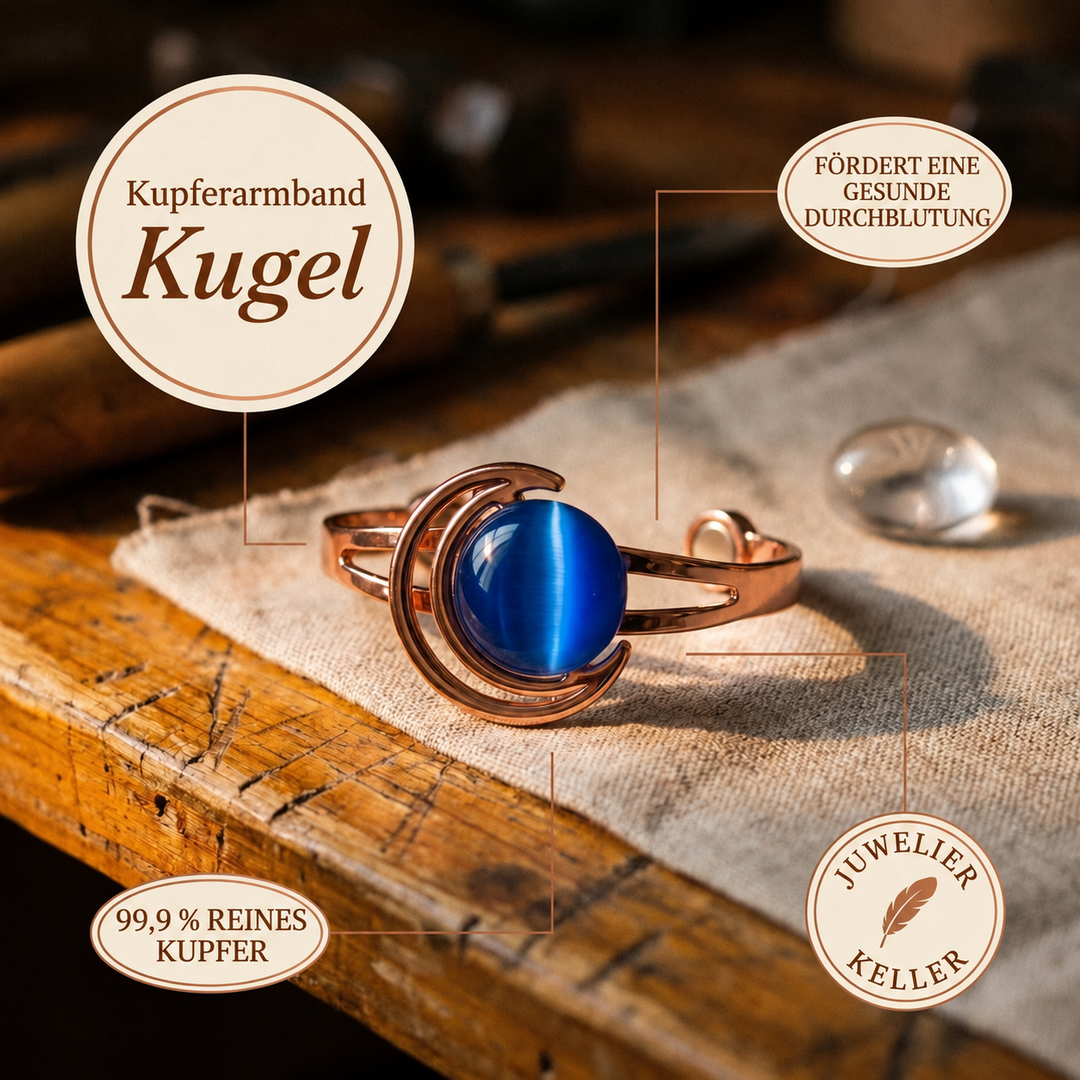 Kupferarmband Kugel