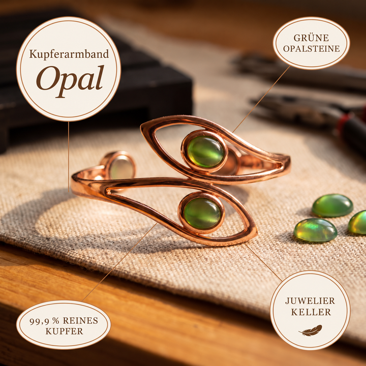Kupferarmband Opal