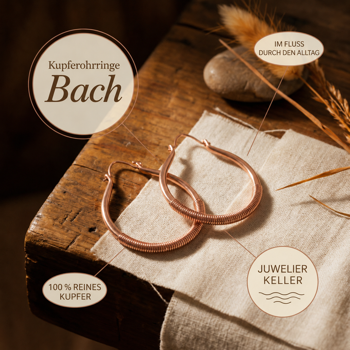 Kupferohrringe Bach