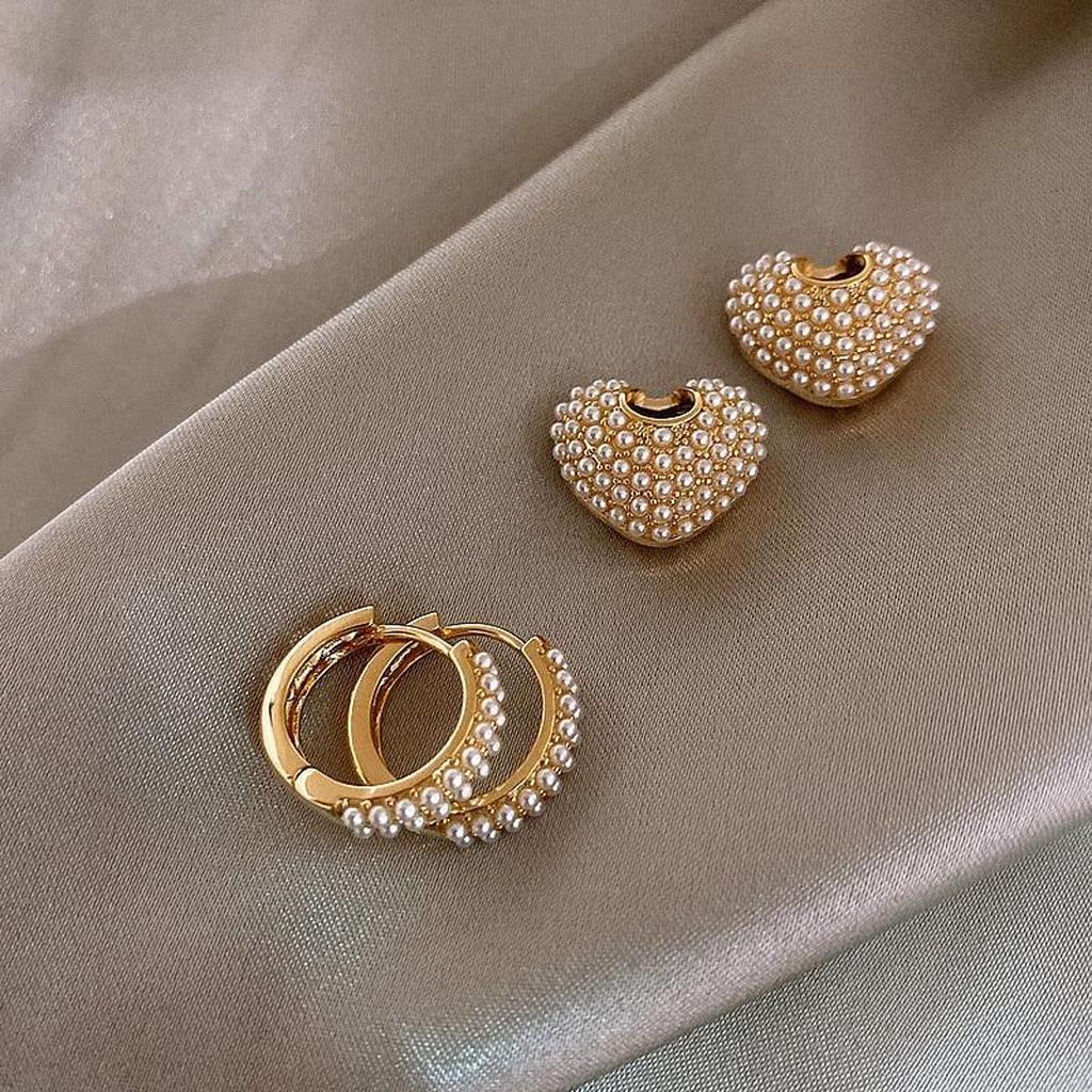 Liebesperlenohrringe in Gold