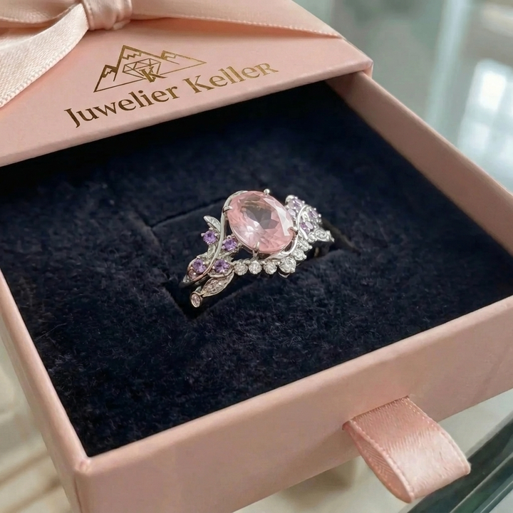 Miravelle Blattglanz Ring-Set | Weissgold