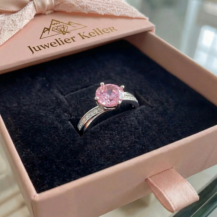 Mondlicht Rosa-Konturring | Weissgold