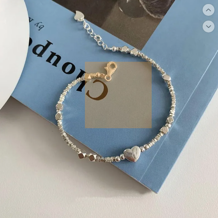 Quadratisches Weissgold-Armband „Liebe“