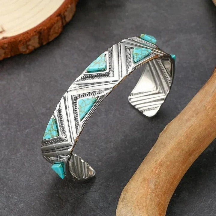 Retro-Boho-Ethno-Armband mit Türkis