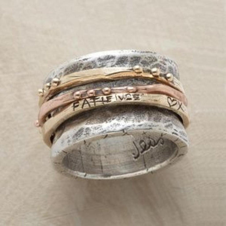 Retro-Ring aus Roségold und Weissgold