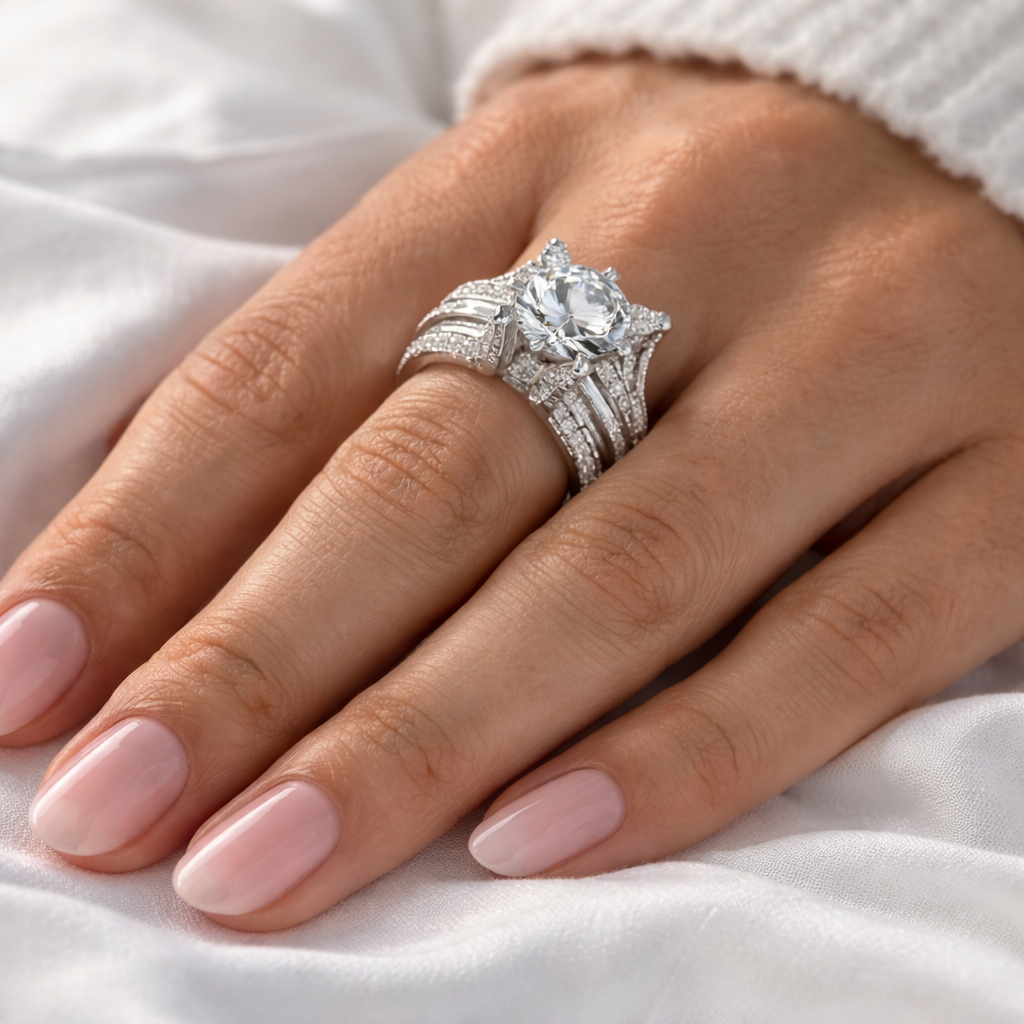Retro-Ring mit Brillanten