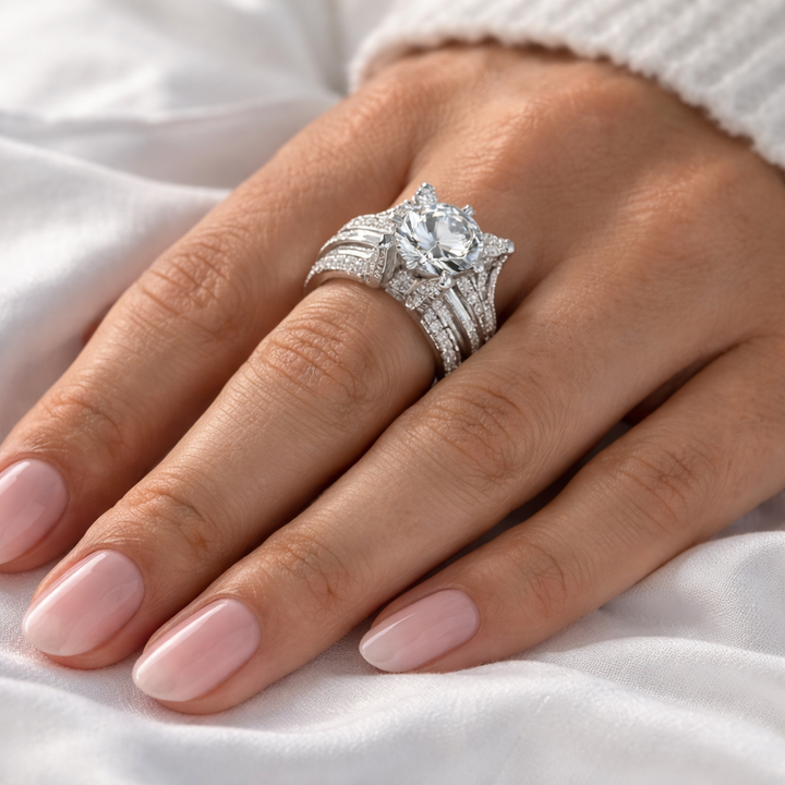 Retro-Ring mit Brillanten