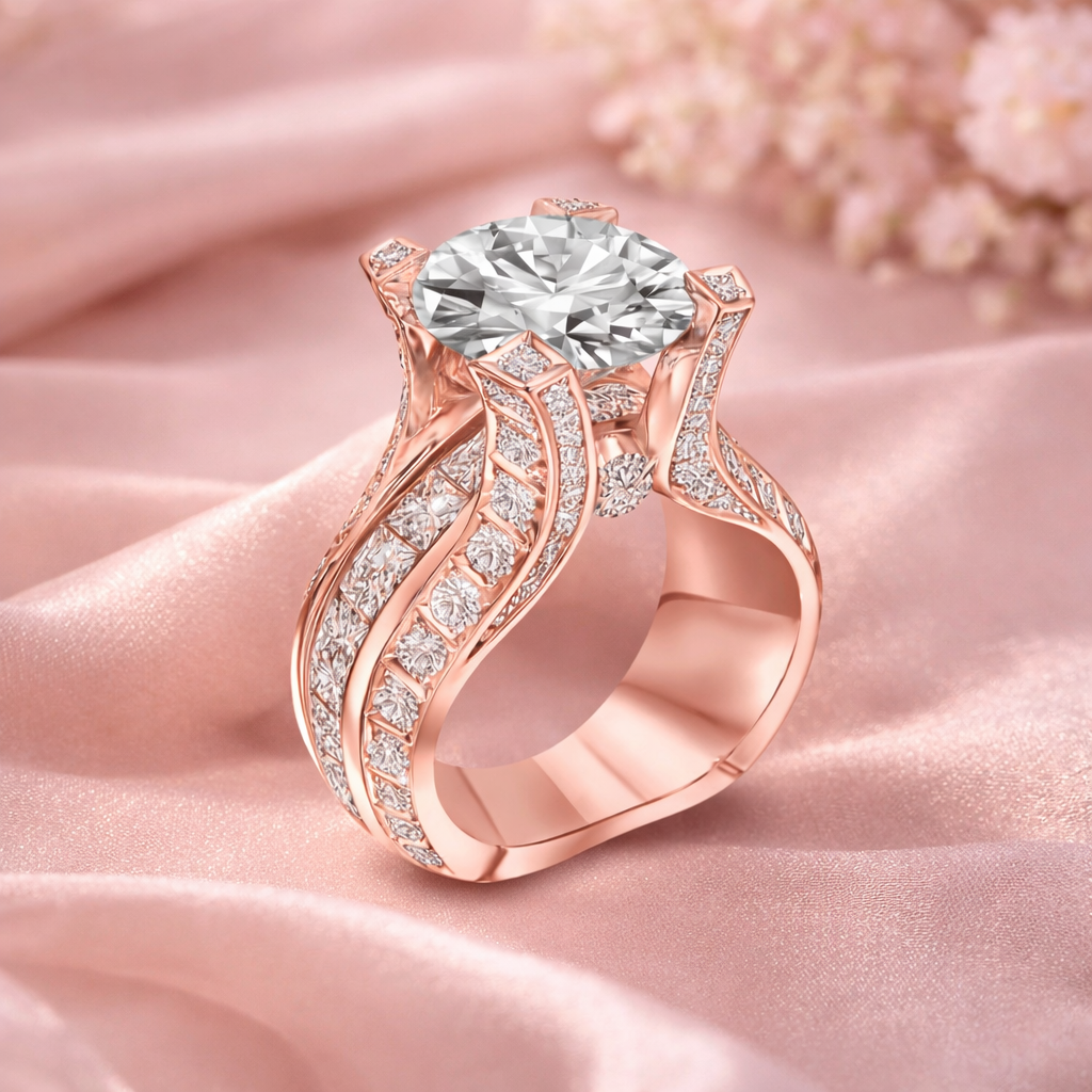 Retro-Ring mit Brillanten