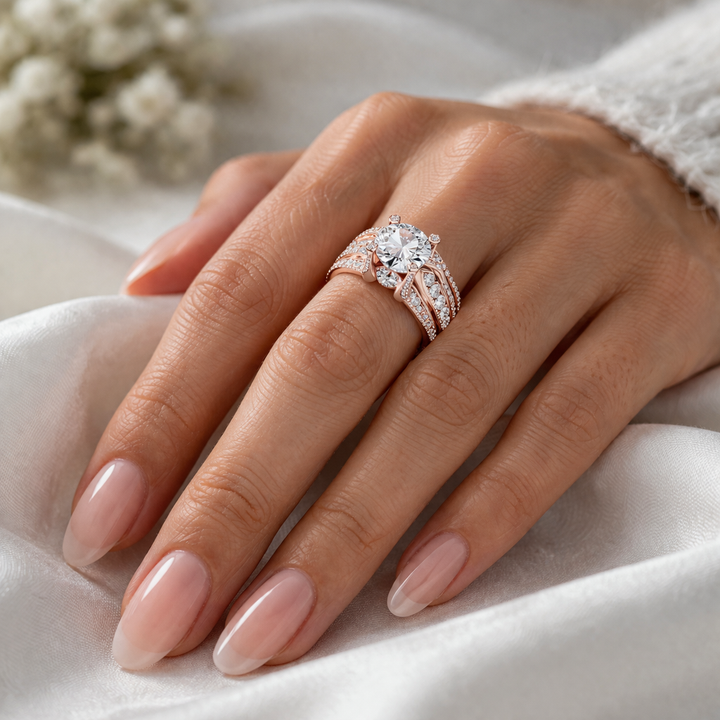 Retro-Ring mit Brillanten