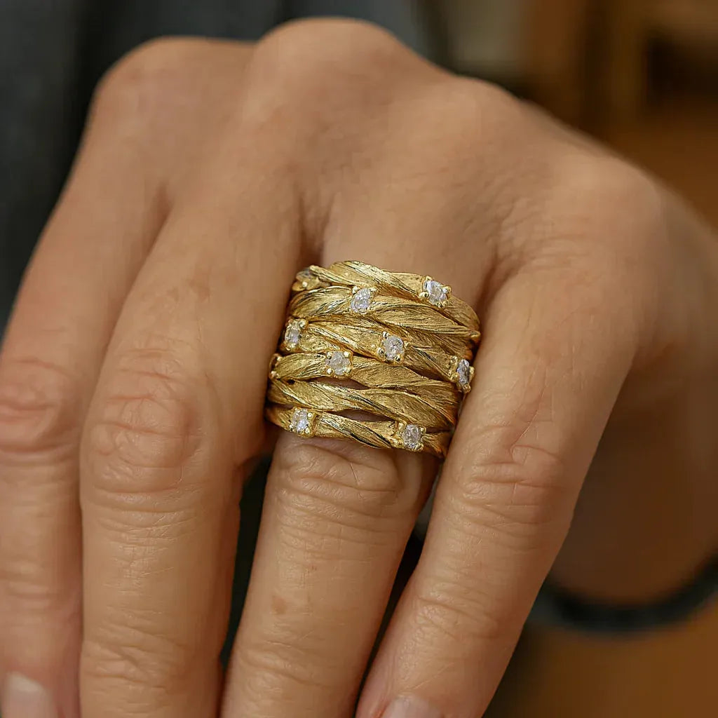 Retro-Weissgoldring