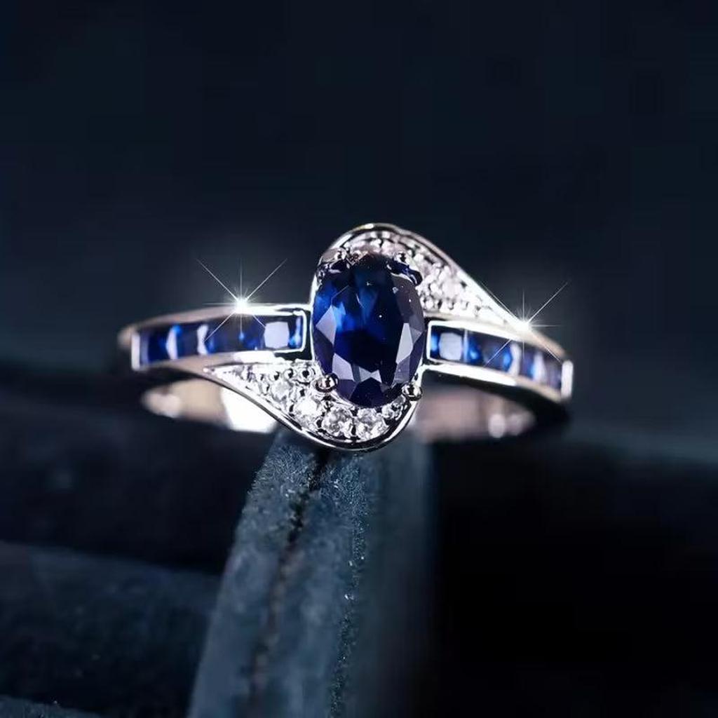 Ring Saphirfluss | Weissgold