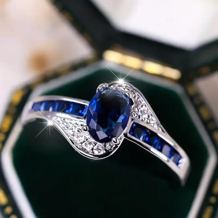 Ring Saphirfluss | Weissgold