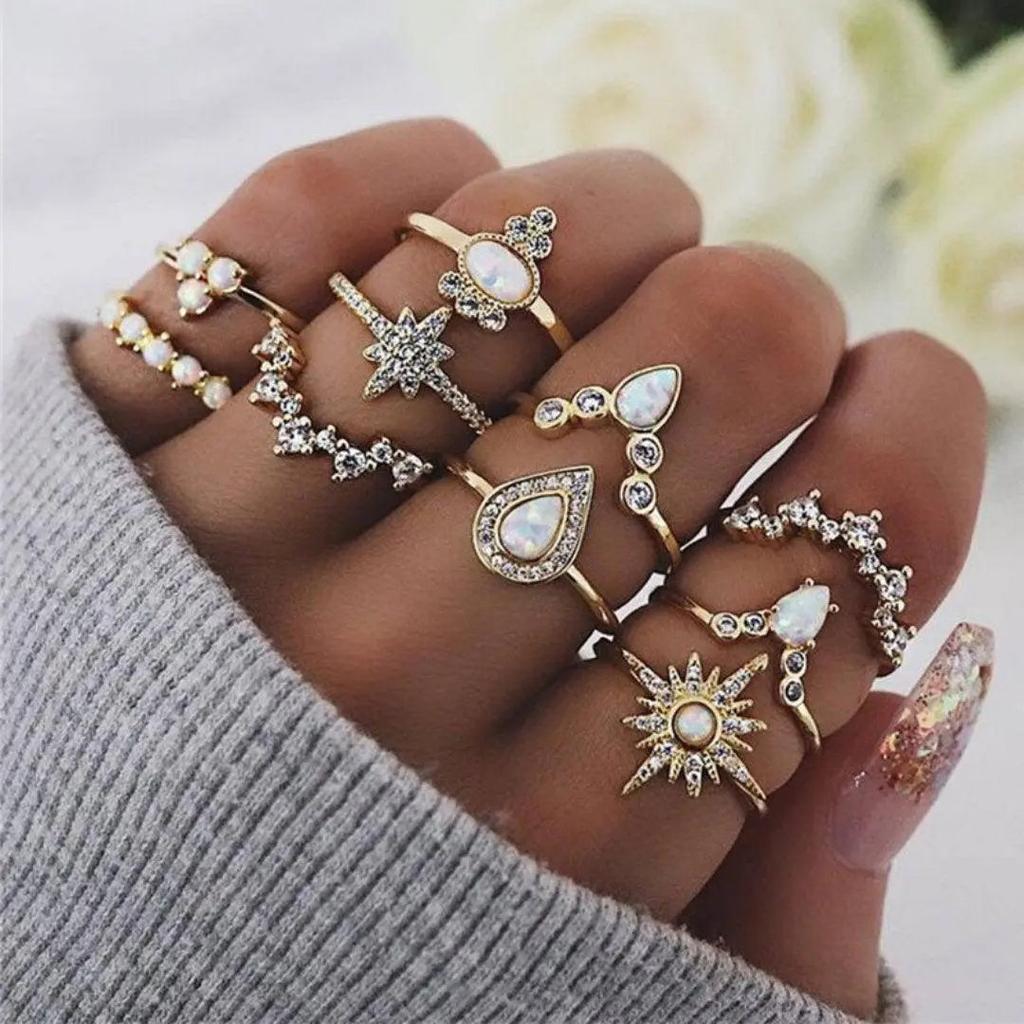 Ring-Set mit 8 bis 12 Ringen