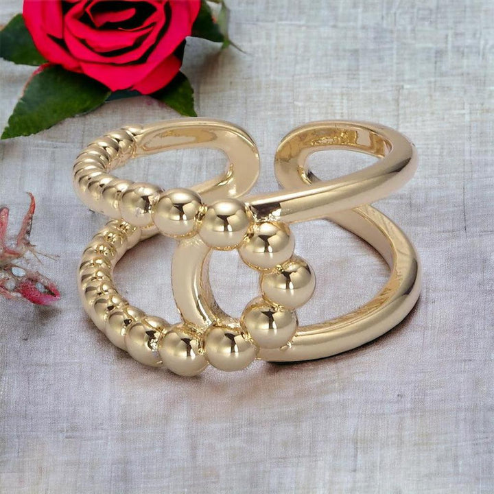 Ring „Vittoria“ mit gedrehtem Doppelband in Gold oder Weissgold