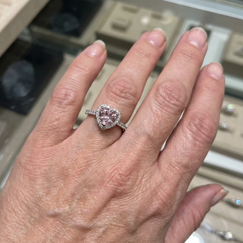 Rosekiss Herzring | Weissgold