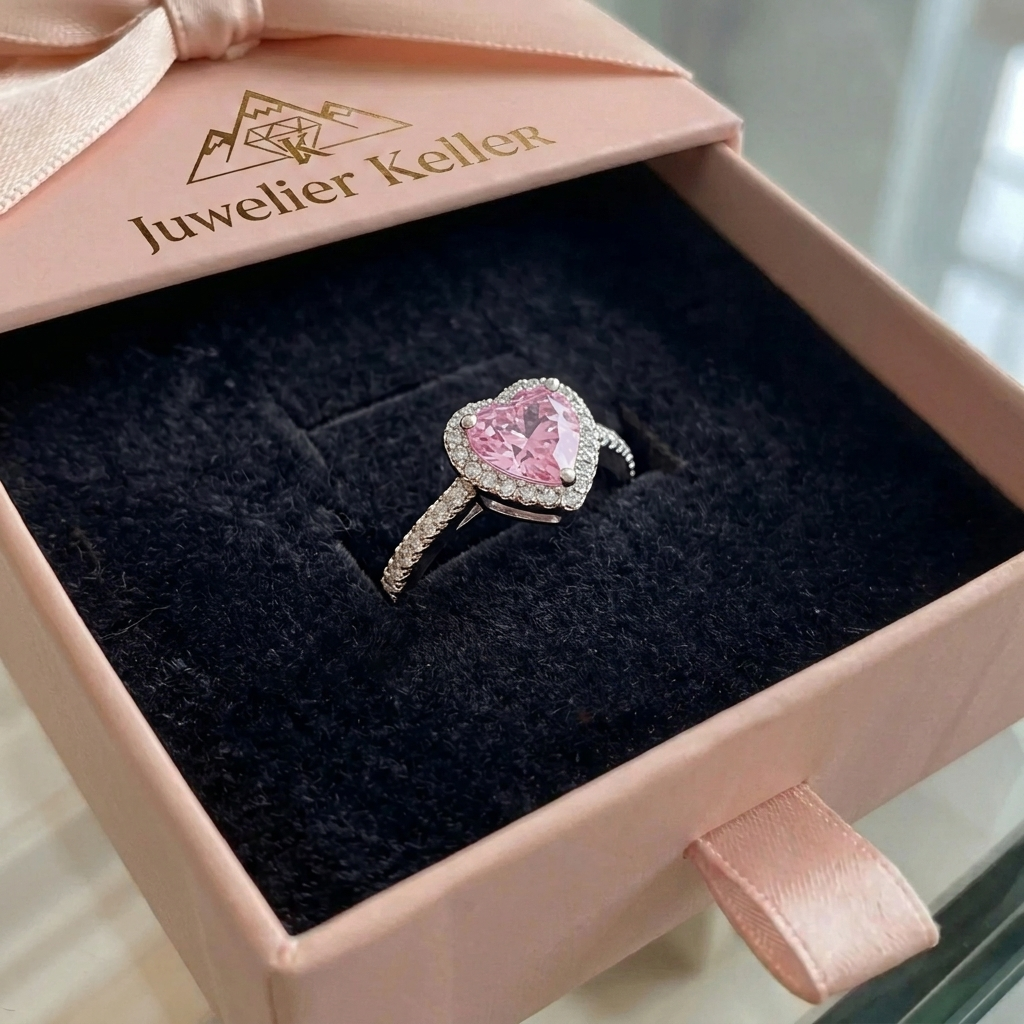 Rosekiss Herzring | Weissgold
