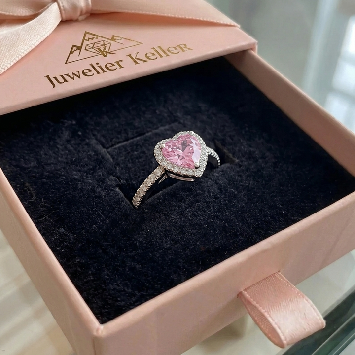 Rosekiss Herzring | Weissgold