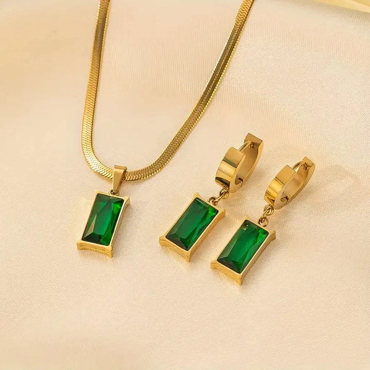 Schmuckset Lina mit Smaragd