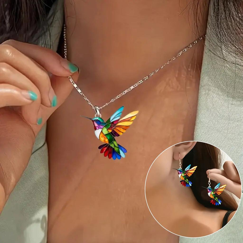 Schöne Halskette mit Schwalbe und Ohrringen als Geschenk, Angebot für begrenzte Zeit