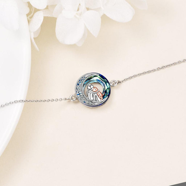 Verstellbares Armband mit Anhänger-Hund aus Weissgold
