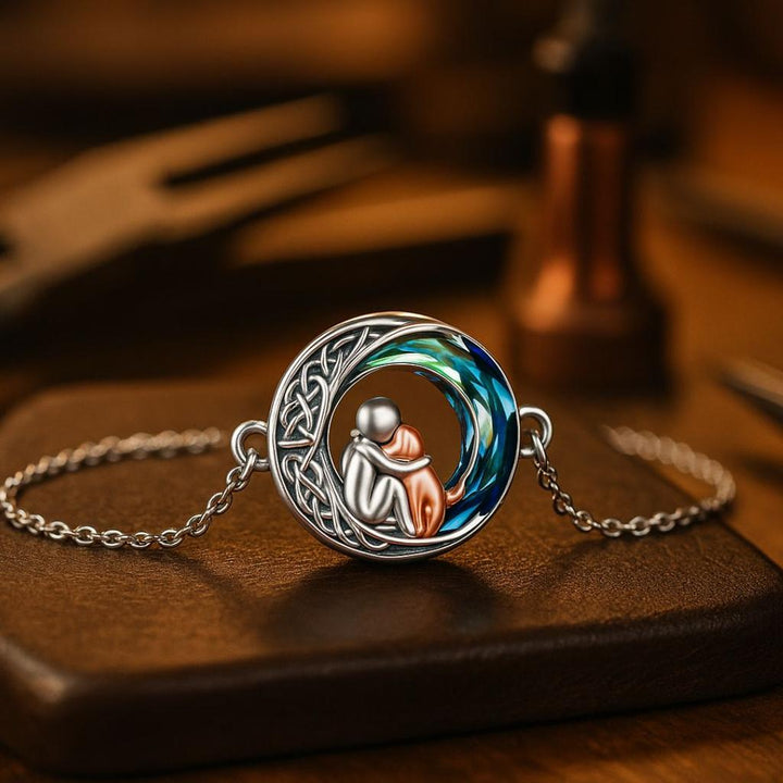 Verstellbares Armband mit Anhänger-Hund aus Weissgold
