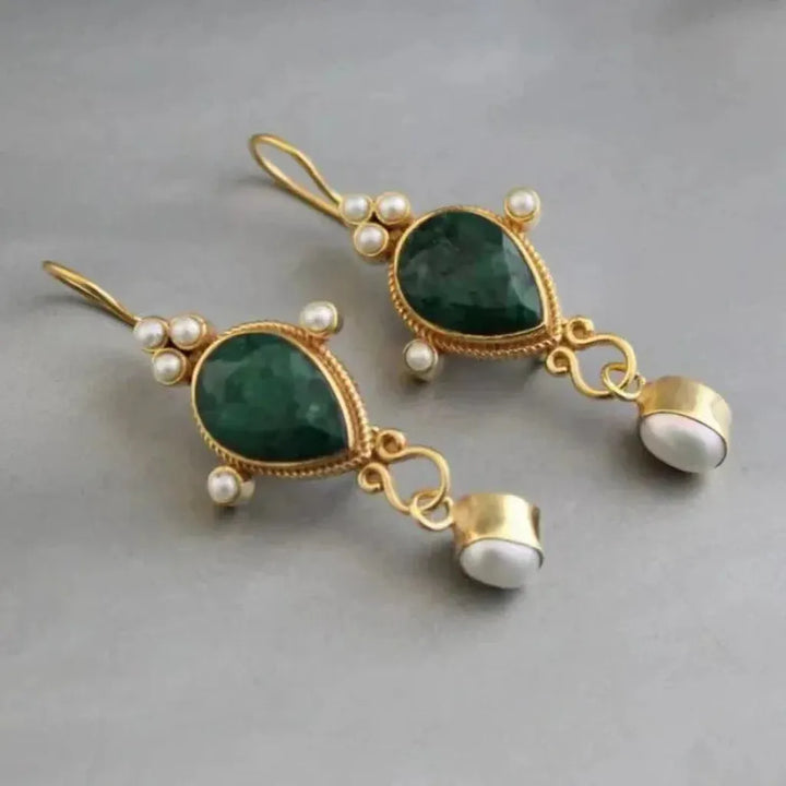 Vintage-Ohrringe mit Rubin und Margarite