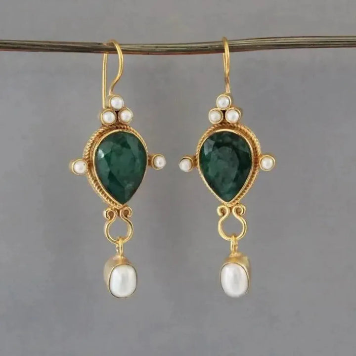 Vintage-Ohrringe mit Rubin und Margarite