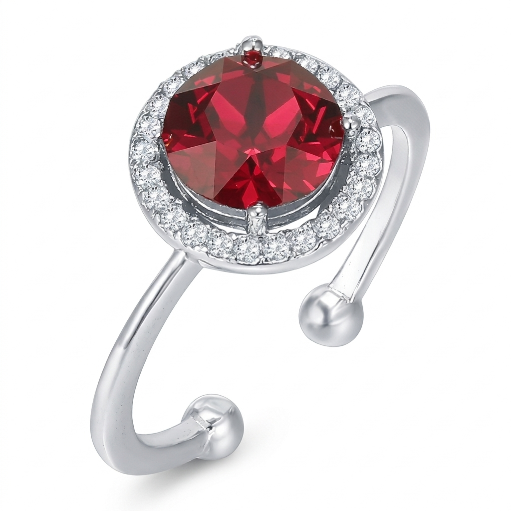 Rubinring Karmesinglanz | Weissgold