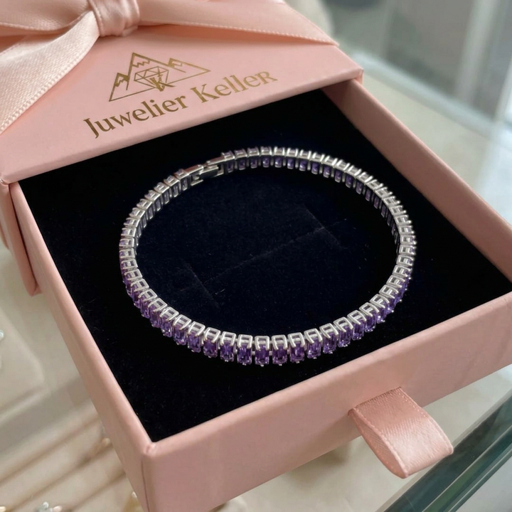 Amethyst Vertéa Tennisarmband | Weissgold
