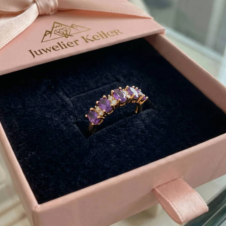 Orlina Violetter Wappenring | Roségold